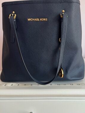 Michael Kors Blue Saffiano Leather Tote